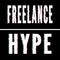 Freelance Hype slogan, Holographic and glitch typography, tee shirt graphic, printed design