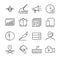 Freelance jobs line icon set 2. Included the icons as advertise, content, part-time, mobile, support and more.