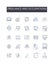 Freelance and occupations line icons collection. Self-employed, Consultant, Contractor, Entrepreneur, Independent