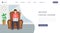 Freelance outsource job landing page template. Working from home, remote, distance job vacancy website homepage color