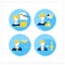 Freelance professions flat icons set