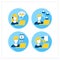 Freelance professions flat icons set