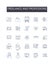 Freelance and professions line icons collection. Career and vocation, Occupation and calling, Work and employment, Job