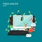 Freelancer work vector flat style design illustration