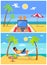 Freelancers Collection Beach Vector Illustration
