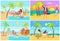 Freelancers Collection Seaside Vector Illustration