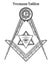 Freemason square and compass symbols