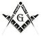 Freemasonry emblem - the masonic square and compass symbol