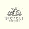 freeride bike with line art style logo icon template design. bicycle, downhill,cycling, vector illustration