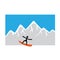 Freeride, snowboarder and snowy mountain , vector