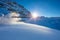 Freerider skier jumping in fresh powder snow