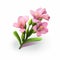 Freesia 3d Icon: Cartoon Clay Material With Nintendo Isometric Spot Light