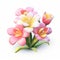 Freesia 3d Icon: Cartoon Clay Material With Nintendo Isometric Spot Light