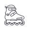 Freeskate Inline Roller Skates icon isolated on white background. Outline vector illustration