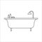 Freestanding bath, home furniture lineart design, interior concept