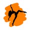 Freestyle dancer silhouette hip hop or breakdancing female illustration