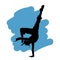 Freestyle dancer silhouette hip hop or breakdancing female illustration