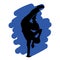 Freestyle dancer silhouette hip hop or breakdancing female illustration