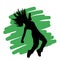 Freestyle dancer silhouette hip hop or breakdancing female illustration