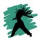 Freestyle dancer silhouette hip hop or breakdancing female illustration