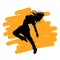 Freestyle dancer silhouette hip hop or breakdancing female illustration