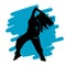 Freestyle dancer silhouette hip hop or breakdancing female illustration