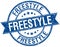 Freestyle grunge retro blue isolated stamp