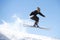 Freestyle ski jumper with crossed skis