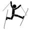 Freestyle skiing. Flat icon