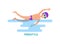 Freestyle Swimmer Poster Text Vector Illustration