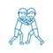 Freestyle wrestling linear icon concept. Freestyle wrestling line vector sign, symbol, illustration.