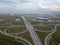 Freeway cloverleaf interchange at Batu Kawan. IKEA building as background.