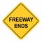 Freeway Ends traffic sign