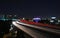 Freeway at night, near downtown Los Angeles