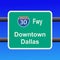 Freeway to Dallas sign