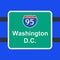 Freeway to Washington DC sign