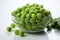 Freeze Dried Green Peas on white background