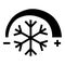 freezer control icon, auto cooling or defrost, conditioning car or house, snowflake with two rotation arrows, thin line web symbol