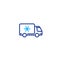 Freezer truck line icon, cold product delivery transportation