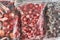 Freezing berries for the winter. Packaged frozen berries in plastic bags. In the freezer