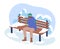 Freezing from cold in park 2D vector isolated illustration