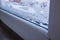 Freezing of home windows made of pvc plastic with ice and water for heating residential premises