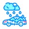 freezing rain disaster color icon vector illustration