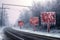 freezing rain on highway road signs