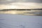 Freezing river on a cold winter day in Siberia