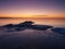 Freezing sea shore in the romantic evening light