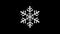 Freezing single snowflake isolated on a dark background. Animated elements for backgrounds and text messages Merry