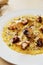 Fregola pasta with grilled octopus
