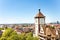 Freiburg cityscape with Schwabentor tower, Germany