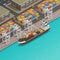 Freight Barges Harbor Wharf Isometric